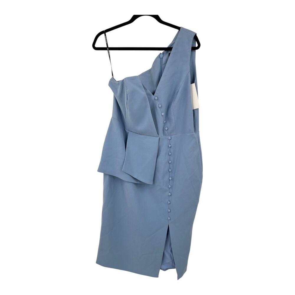 Lavish Alice one shoulder origami midi dress blue size 12